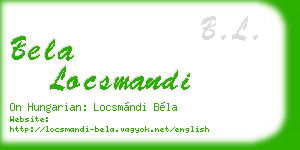bela locsmandi business card