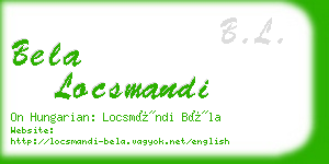 bela locsmandi business card